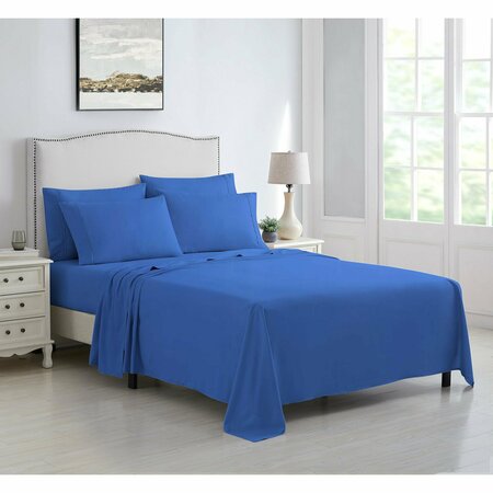 KATHY IRELAND 6 Piece Brushed Microfiber Sheet Set - King - Cobalt Blue 1298KGWMBL